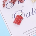 Rechthoekige rode watermeloen kristallen hanger met zilveren sluiting voor DIY sieraden - Watermeloen Kwarts