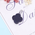 Blue goldstone four-leaf clover pendant with silver clasp for DIY necklace making - Blue Sandstone