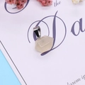 Hexagonal cream quartz gemstone pendant with silver metal clasp for DIY jewelry - Agate