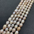 Makroaufnahme natürlicher rosa Süßwasserperlen mit hohem Glanz und Textur - 5-6mm (18g) / Lila