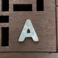 White mother of pearl alphabet letter A bead with natural shell luster for DIY jewelry - Letter A / 12mm