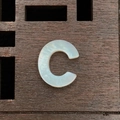 Natural white mother of pearl alphabet bead letter C for DIY jewelry making - Letter C / 12mm