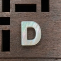 Natural white mother of pearl shell bead shaped as letter D for DIY jewelry - Letter D / 12mm