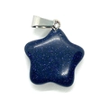 Star-shaped blue sandstone pendant with sparkling silver flecks and metal bail - Blue Sandstone