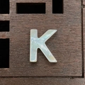Natural white mother of pearl alphabet letter K bead for DIY jewelry necklace making - Letter K / 12mm