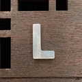 Natural white shell letter L bead with side hole for DIY necklace jewelry making - L / 12mm