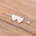 Perle de coquillage cœur avec lettre P dorée et perle pour collier fait main DIY - Lettre P