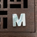 Natural white mother of pearl shell letter M charm for DIY jewelry necklace - M / 12mm