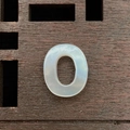 Oval white mother of pearl shell bead with natural iridescent luster for DIY jewelry - Letter O / 12mm