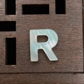 Natural white mother of pearl alphabet letter R bead for DIY necklace and jewelry making - Letter R / 12mm