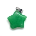 Colgante de estrella en aventurina verde con cierre plateado para collares DIY - Jade Verde