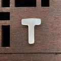 Letter T charm made of natural white mother of pearl for DIY necklace jewelry making - Letter T / 12mm
