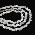 Natural white mother of pearl crescent moon shaped loose beads for DIY jewelry making - Moon