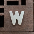 Natural white mother of pearl shell bead in letter W shape for DIY jewelry making - Letter W / 12mm