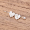 Épingle DIY en métal argenté avec perles de nacre en cœur et lettre Z dorée - Lettre Z