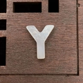 Letter Y charm crafted from natural white mother of pearl shell for DIY jewelry making - Letter Y / 12mm