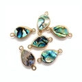 Teardrop abalone shell connectors with gold plated edges for DIY jewelry making - Teardrop (10x20mm)