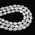 Macro view of teardrop white mother of pearl shell beads with natural iridescence - Teardrop / 10x15mm