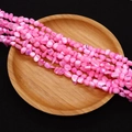 Irregular pink natural shell beads with pearlescent finish for DIY necklace jewelry - 4-6mm, 27g / Peach Pink (No. 4)