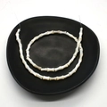 Natural white shell bamboo tube beads with iridescent luster for DIY jewelry making - Bamboo Joint / 4x8mm / White