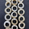 Cuentas de nácar natural en forma de anillo con brillo para creación de joyería DIY - Estilo de Anillo Grande