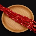 Irregular bright red shell stone beads for DIY jewelry and necklace crafting - 4-6mm, 27g / Red (No. 15)