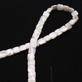 Macro shot of square natural shell beads with white iridescent luster on black background - 8x8mm 22g / White