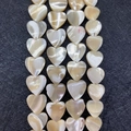 Natural heart-shaped mother of pearl shell beads with iridescent luster for DIY jewelry - Heart