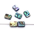 Platte rechthoekige abalone schelp kralen met iriserende textuur voor DIY sieraden maken - Rechthoek / 6X8mm / AB Wit