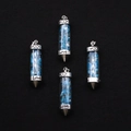 Set van 4 glazen fleshangers met blauwe kristallen en gegraveerde Love-doppen - Apatiet