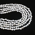 Polished white heart-shaped natural shell beads with iridescent luster for jewelry DIY - Horizontal Hole Heart Shape / 6mm (9g)