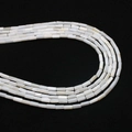 Natural white shell cylinder beads strands with smooth mother of pearl luster for DIY jewelry - Round Tube Beads