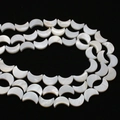 White crescent moon natural shell beads with iridescent luster for DIY jewelry making - Moon