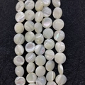 Gepolijste natuurlijke parelmoer kralen rond plat voor DIY sieraden maken accessoires - Knoopstijl (Nr. 18) / 10mm / AB Wit