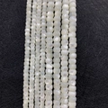 Verticale rijen natuurlijke witte parelmoerkralen voor het maken van DIY-sieraden - Trommelstijl (Nr. 36) / 3x4mm / AB Wit