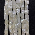Gepolijste rechthoekige crème-witte parelmoer schelpkralen met regenboogglans voor sieraden - Rechthoekstijl (Nr. 43) / 8X10mm / AB Wit