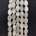 Strengen witte ovale schelpkralen met iriserende parelglans voor DIY sieraden maken - Ovaalstijl (Nr. 45) / 8X12mm / AB Wit