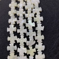 Kruisvormige natuurlijke parelmoer schelpkralen met iriserende glans voor DIY sieraden maken - Kruisstijl (Nr. 53) / 14mm / AB Wit