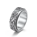 Retro-Edelstahl-Spinnerring mit bösem Blick Muster zur Stressbewältigung und Mode - 14# / Stahlfarben