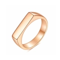 Minimalist rectangular rose gold ring with a polished metallic finish on white background - Size 6 / Rose Gold
