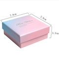 Boîte cadeau carrée 7,8x7,8cm avec dégradé rose-bleu et inscription Best Wishes - Style Dégradé Bleu Rose