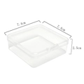 Boîte à bijoux transparente en plastique, 7,4x7,4x2,5cm, avec couvercle carré à clapet - Grande Boîte / Vert foncé