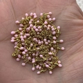 Golden DIY jewelry chain with delicate pink drip oil beads for making necklaces - In Roll / Light Pink
