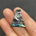Trapezoid natural abalone shell bead with colorful iridescent luster for DIY jewelry - Irregular / 20x24mm
