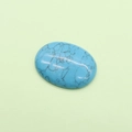 Cabochon en turquoise ovale poli avec veines noires naturelles et base plate pour bijoux - 30x40mm (13.3g) / Turquoise Bleue