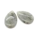 Ciondolo in labradorite naturale a goccia con minerali grigio-verdi per creazione gioielli DIY - Pietra Flash (Labradorite)