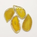 Pendenti irregolari in agata giallo zenzero con foro per la creazione di gioielli - N.1 (Giallo)