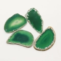 Set di quattro ciondoli in agata verde naturale di forma irregolare per creazione di gioielli - N. 2 (Verde)