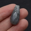 Polished grey labradorite teardrop pendant for jewelry making with faceted texture - Grey Labradorite Pattern (No.1) / 12x25mm
