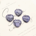 Pendenti a cuore in agata blu con ganci argentati su un biglietto d'auguri elegante - Stile Cuore Blu Scuro (Stile 2)